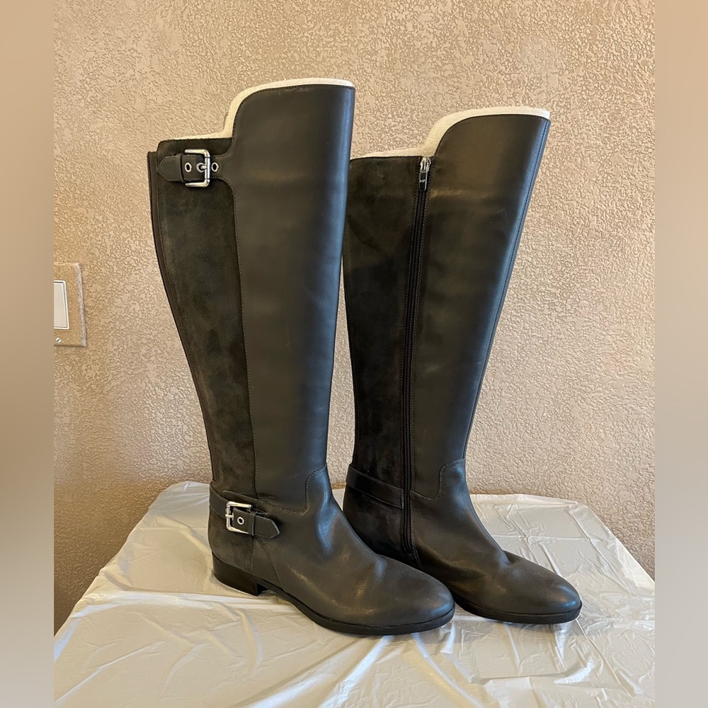 Women's Black Marc Fisher Wide Calf Knee-High Boots